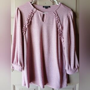 Elegant Pink Ruffle Blouse